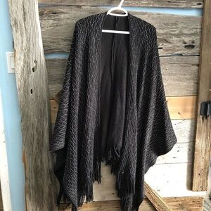 PLUS Size Black/Silver Knit Cape/Coverall